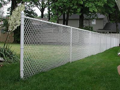 white-chain-link-fence