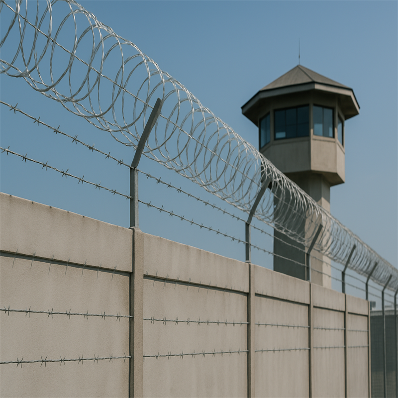Barbed wire fence